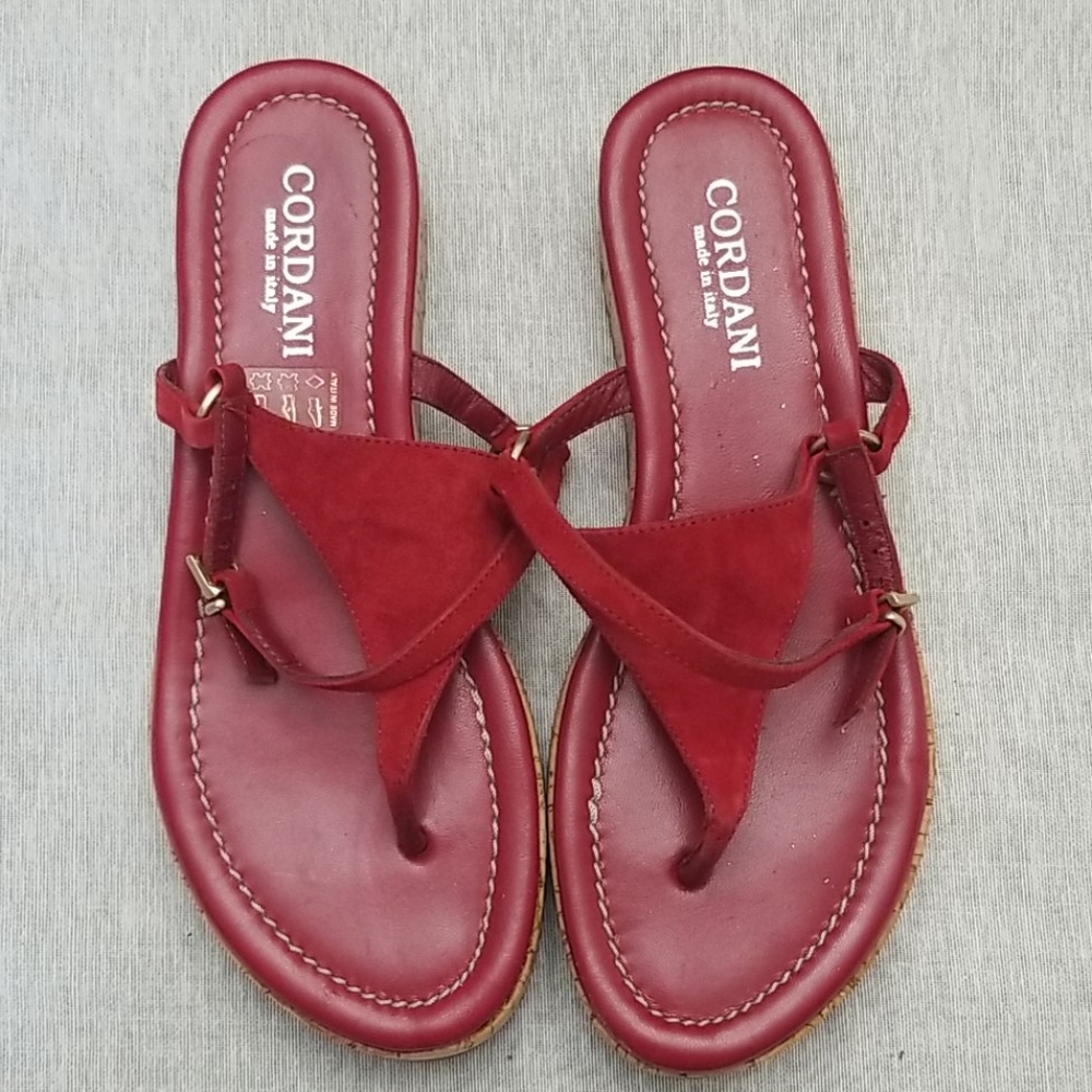 Cordani Red Cork Platform Sandal - Size 7
